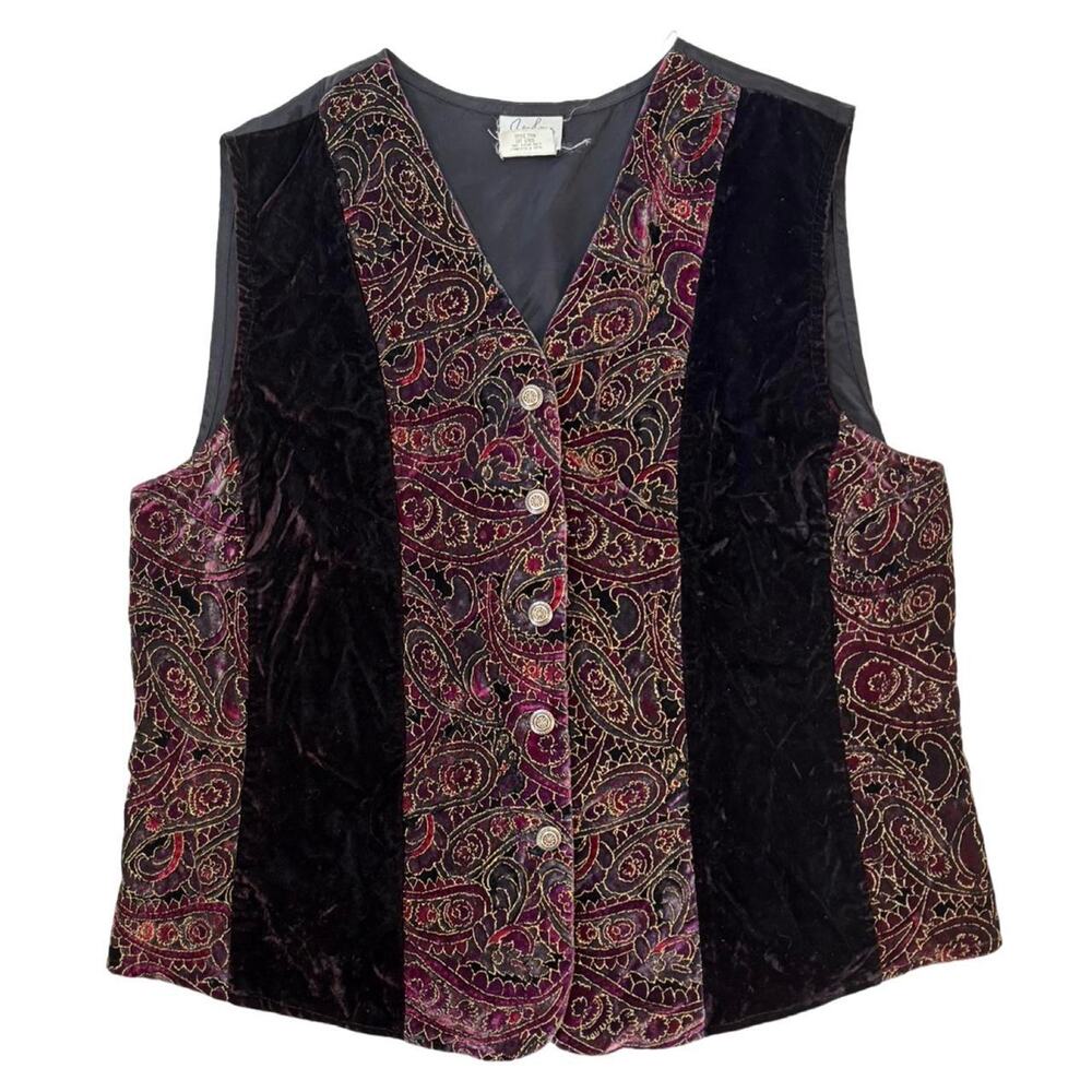 Y2k vest fairy grunge jaclyn smith witchy patchwork sz L